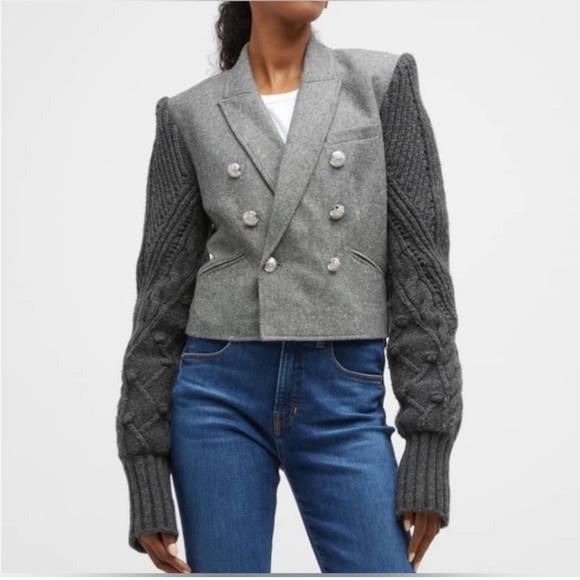 NWT Veronica Beard Eamon mixed media blazer - Picture 1 of 4